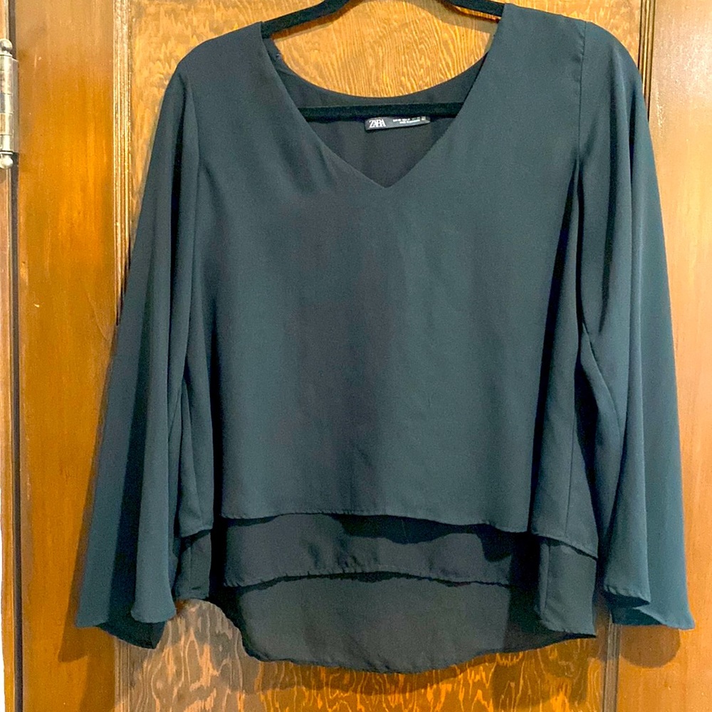 flower long sleeve zara blouse
